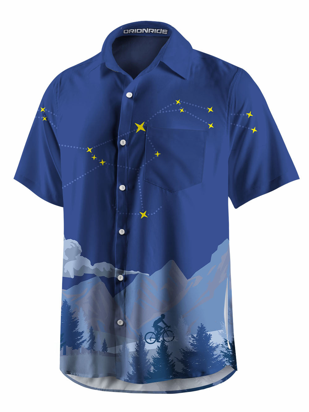 Orionride Cycling Under The Stars Zipper Pockets Ultra Lightweight Short Sleeves Gravel Shirt