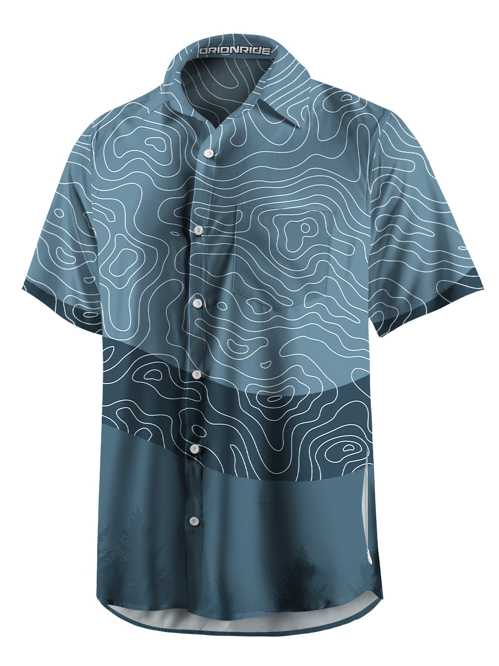 Orionride Challenging Contour Lines Zipper Pockets Ultra Lightweight Short Sleeves Gravel Shirt
