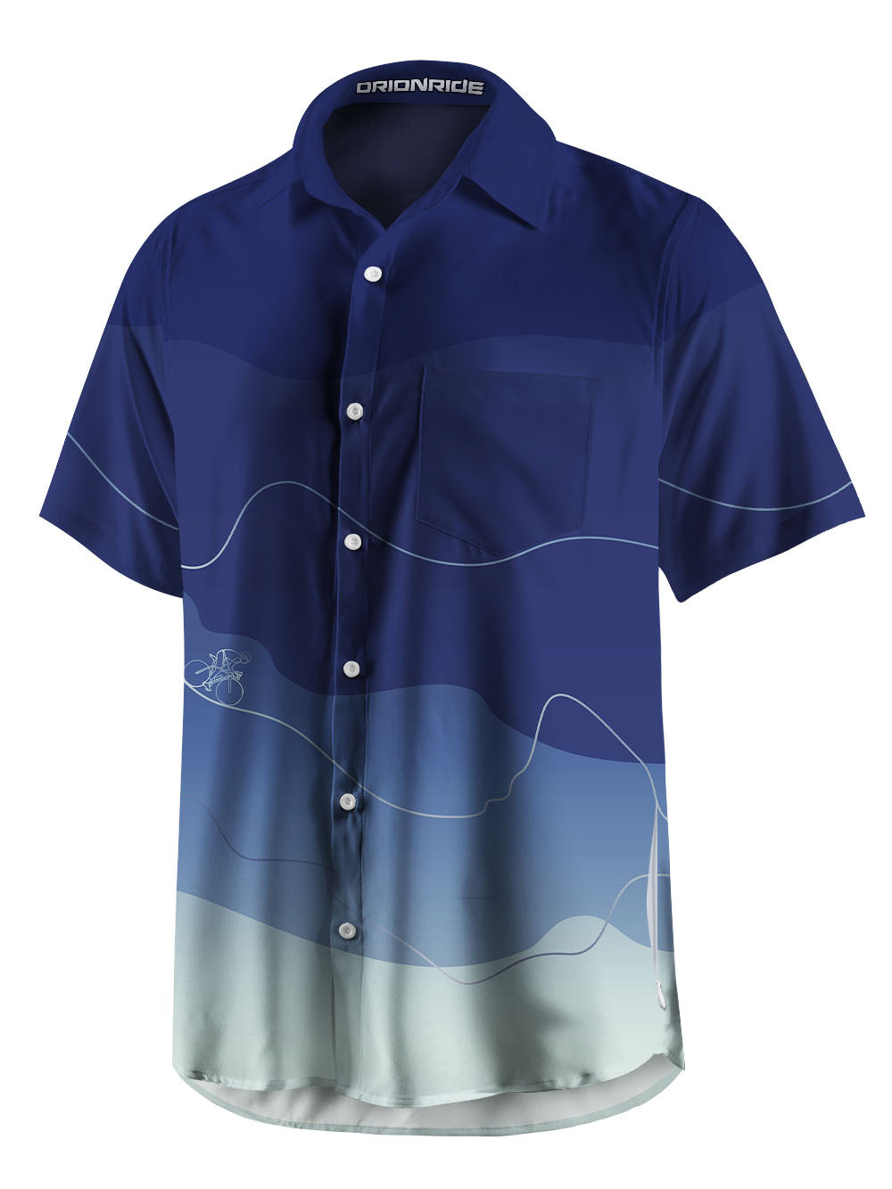 Orionride Gradient Contour Zipper Pockets Ultra Lightweight Short Sleeves Gravel Shirt