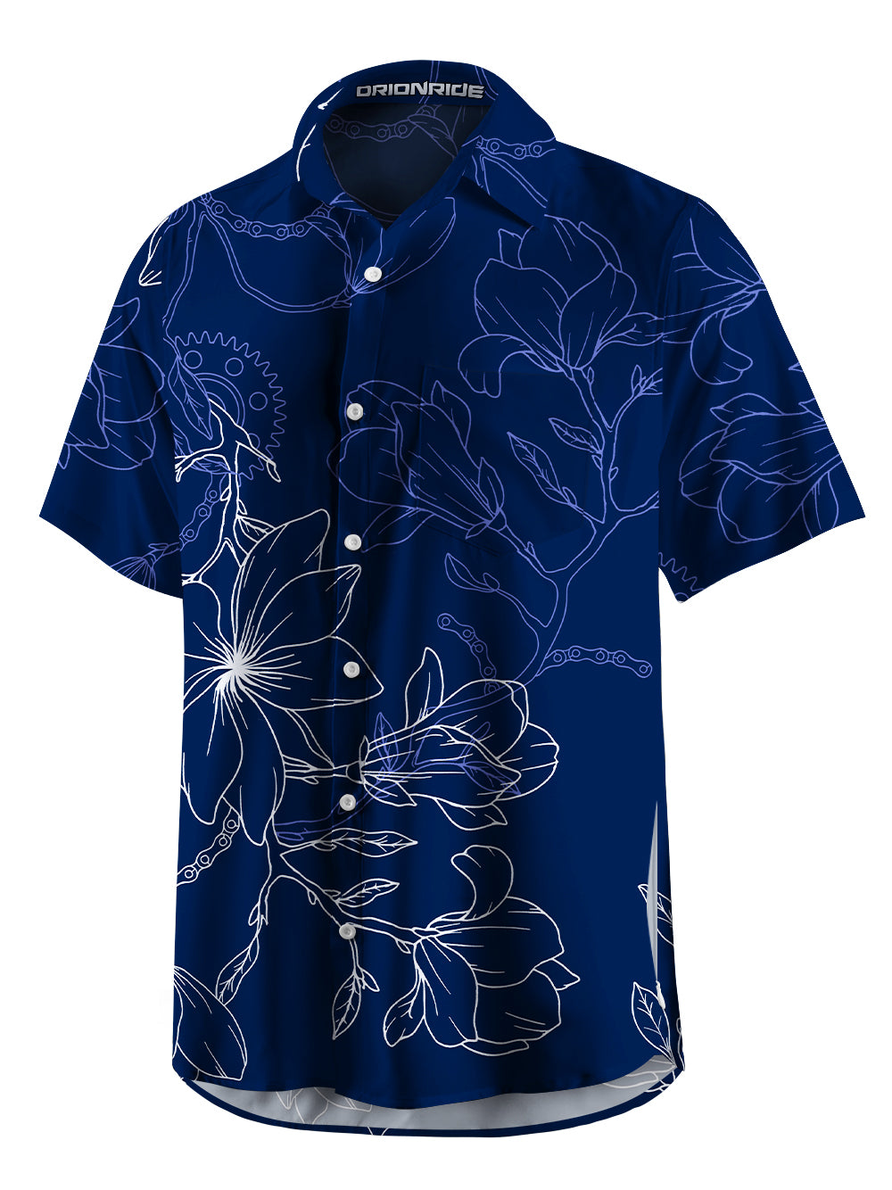 Orionride Gear Hibiscus Flower Zipper Pockets Ultra Lightweight Short Sleeves Gravel Shirt