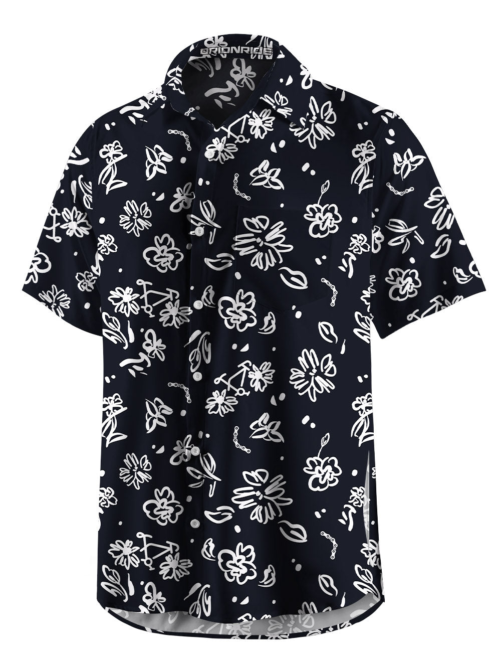 Orionride Line Flower Bicycle Zipper Pockets Ultra Lightweight Short Sleeves Gravel Shirt