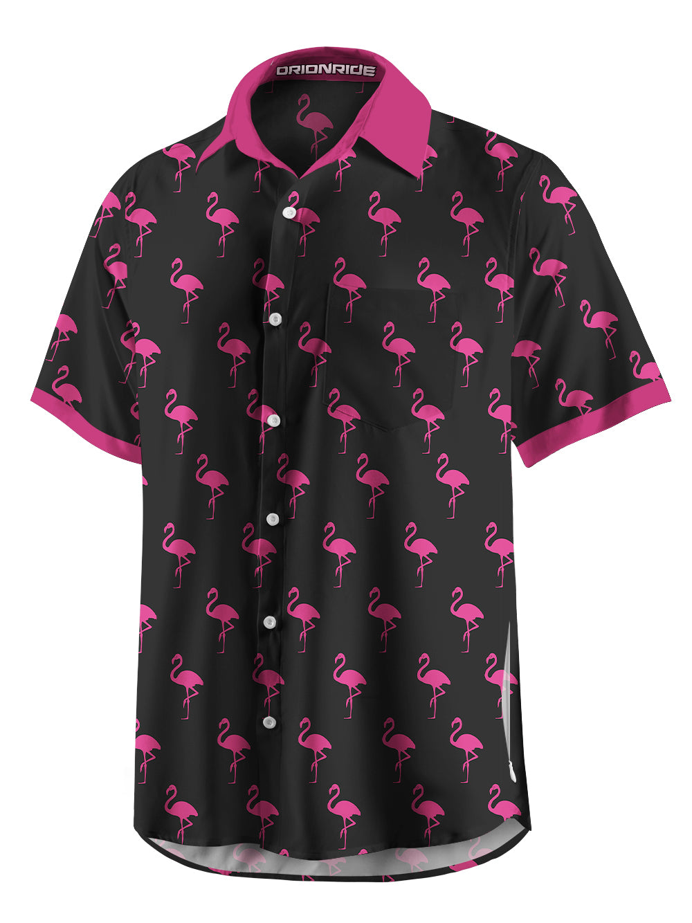 Orionride Flamingo Zipper Pockets Ultra Lightweight Short Sleeves Gravel Shirt