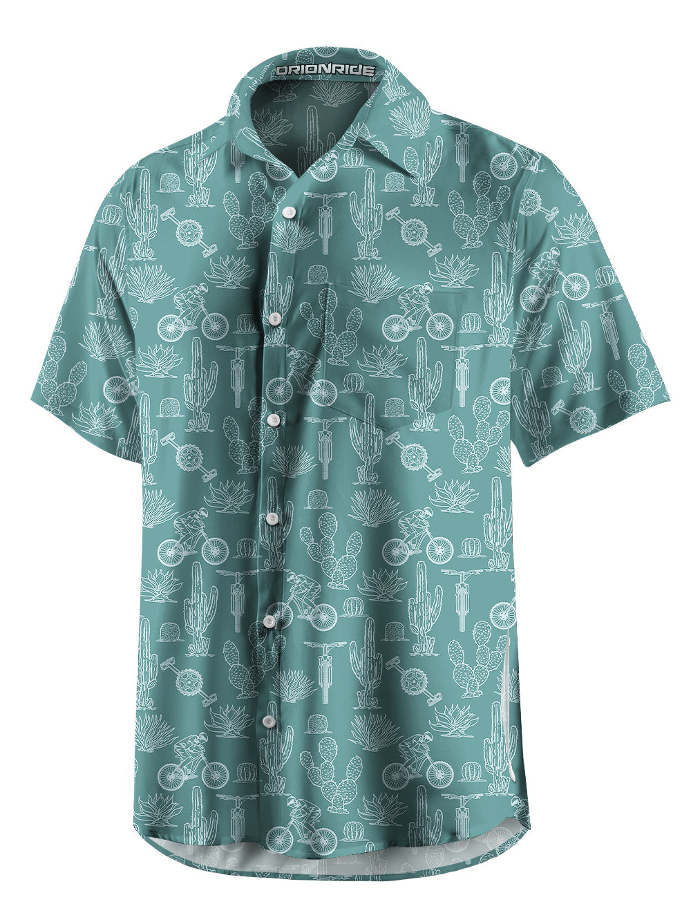 Orionride Desert Cactus Zipper Pockets Ultra Lightweight Short Sleeves Gravel Shirt