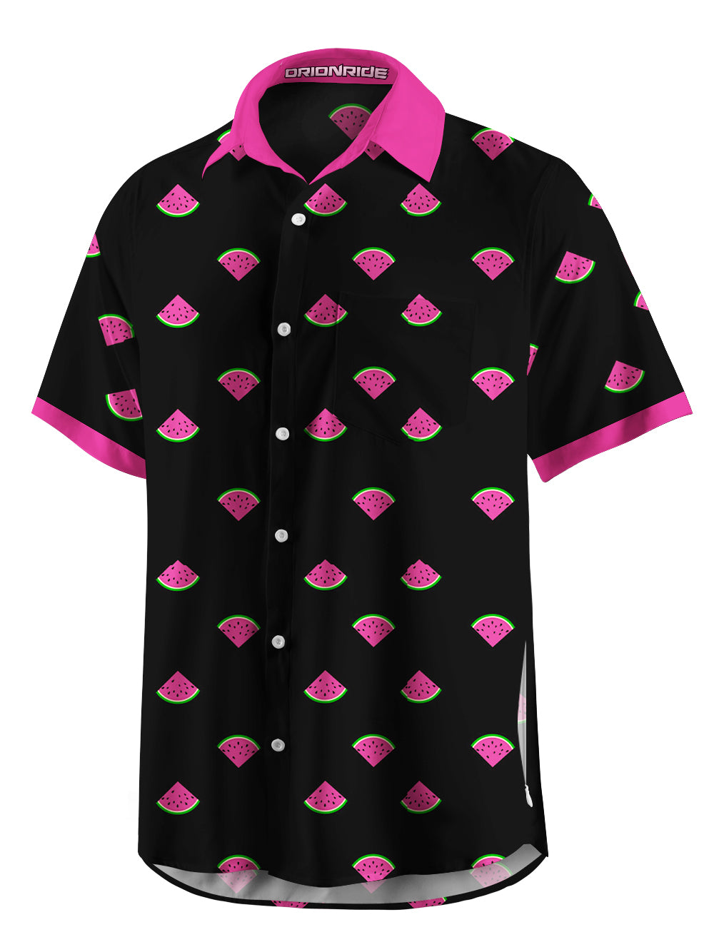 Orionride Juicy Watermelon Zipper Pockets Ultra Lightweight Short Sleeves Gravel Shirt