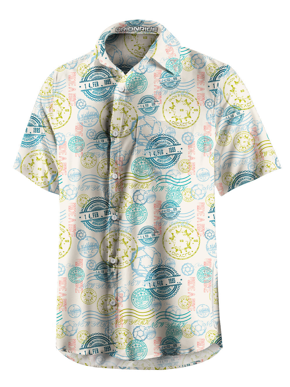 Orionride Color Stamp Pockets Ultra Lightweight Short Sleeves Gravel Shirt