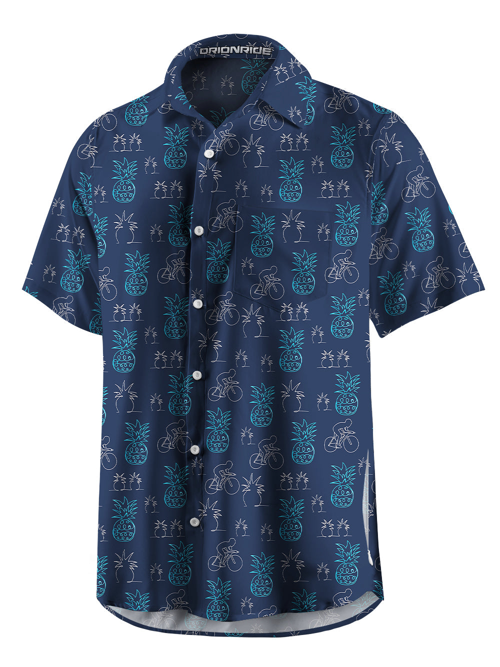 Orionride Pineapple Rider Zipper Pockets Ultra Lightweight Short Sleeves Gravel Shirt