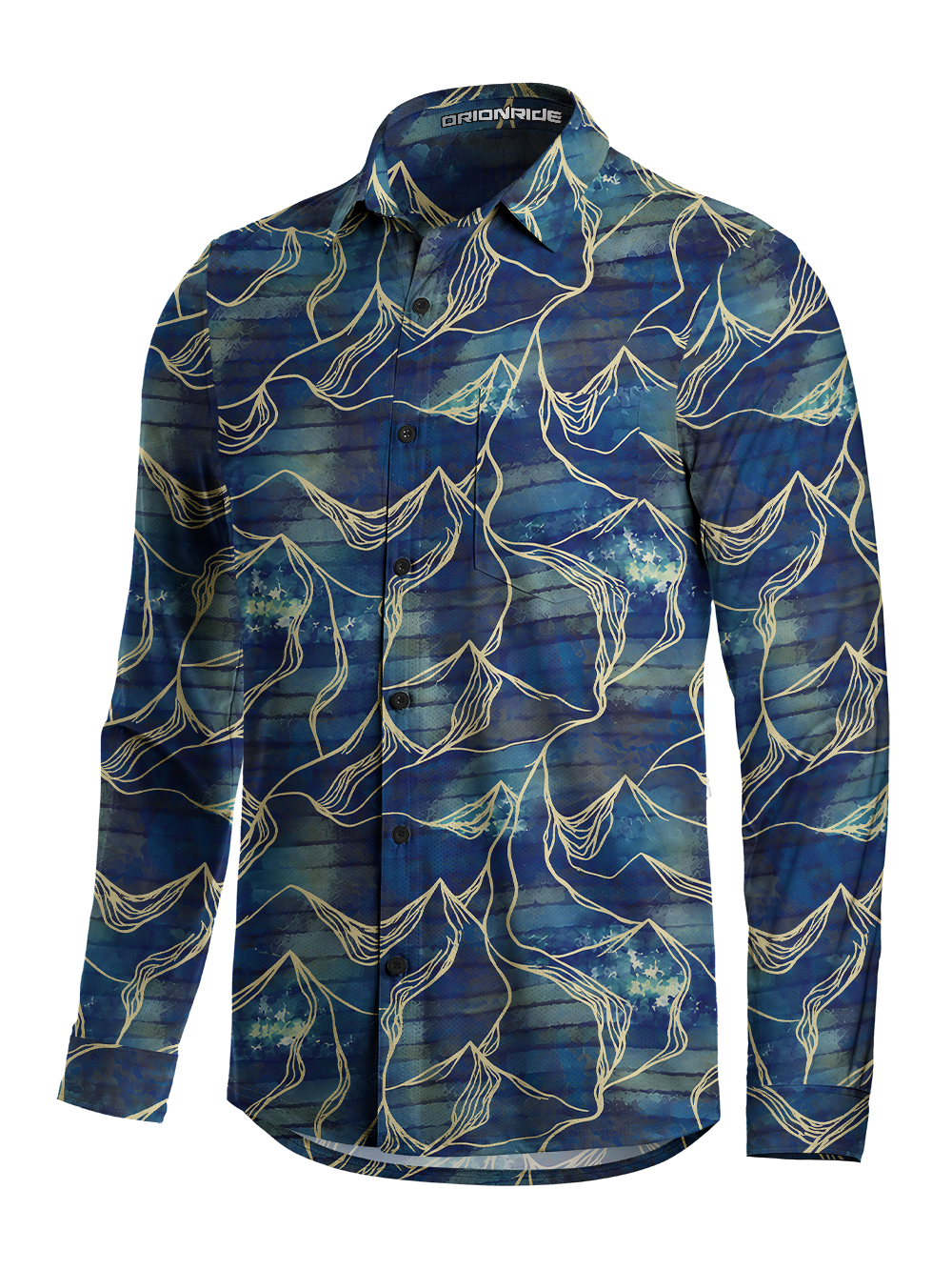 Orionride Liquid Topography Men's Stretchy Breathable Long Sleeve Gravel Shirt