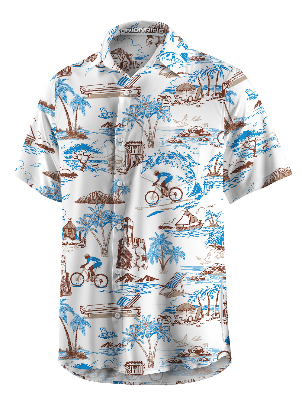 Orionride Summer Beach Zipper Pockets Ultra Lightweight Short Sleeves Gravel Shirt