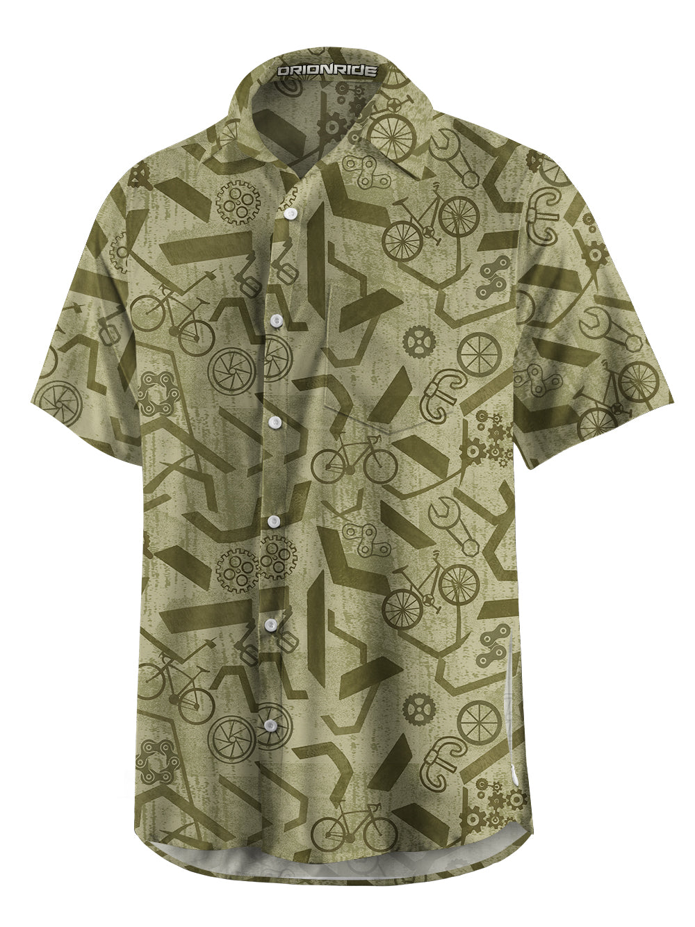 Orionride Geometric World Zipper Pockets Ultra Lightweight Short Sleeves Gravel Shirt