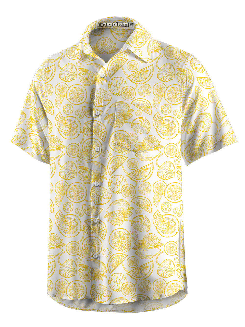 Orionride Lemon Chain Zipper Pockets Ultra Lightweight Short Sleeves Gravel Shirt