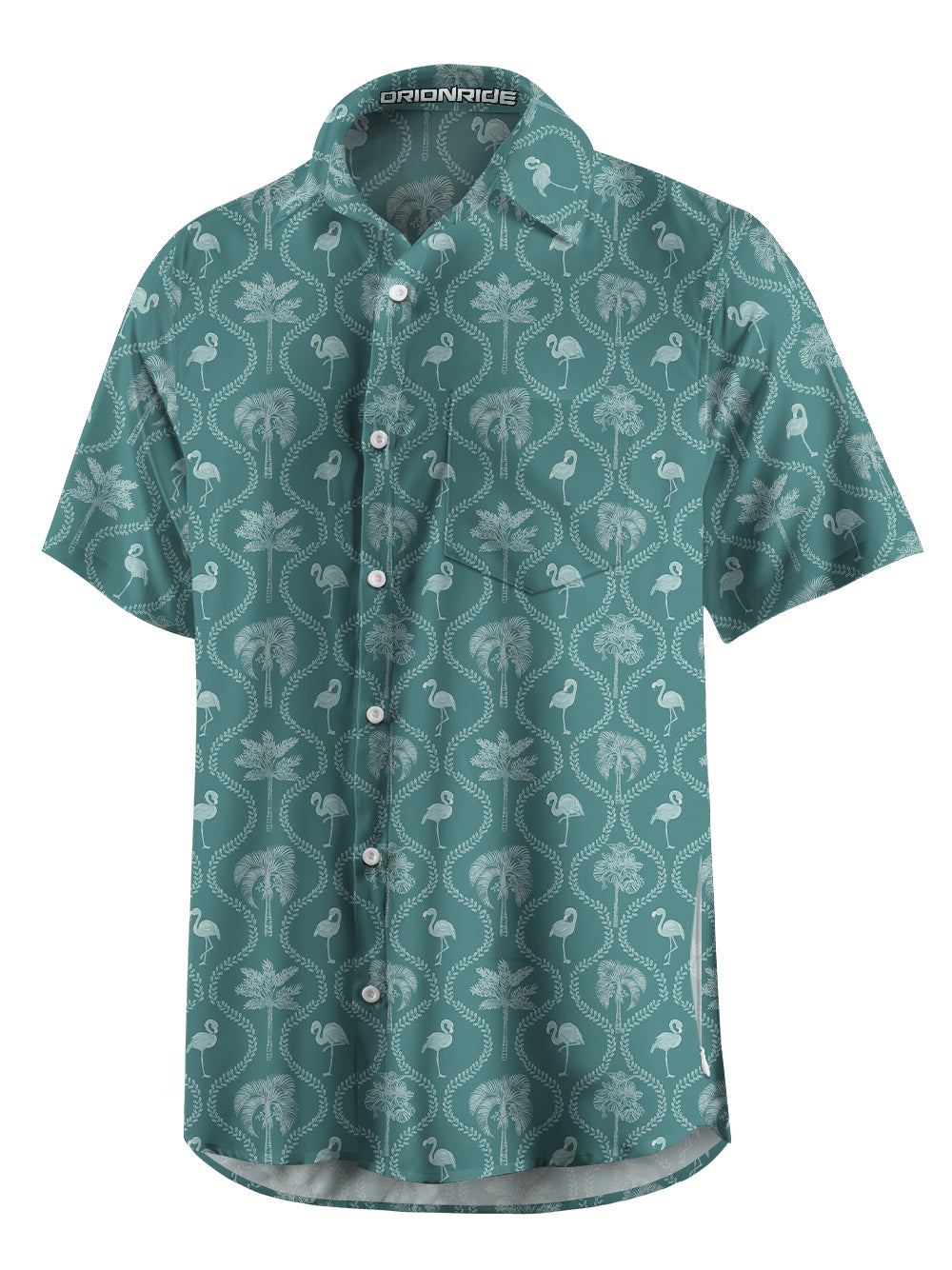 Orionride Passionate Flamingo Zipper Pockets Ultra Lightweight Short Sleeves Gravel Shirt