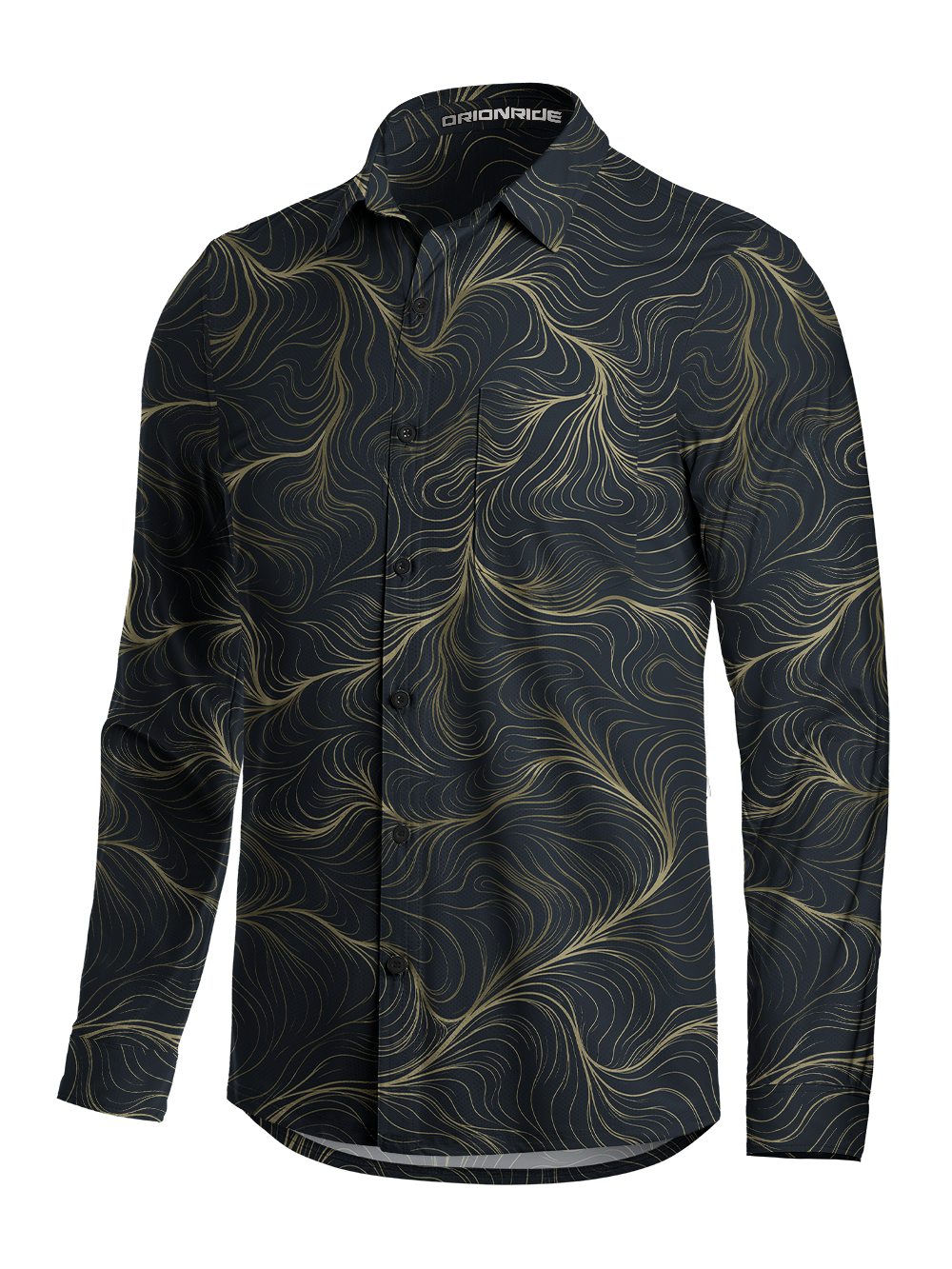 Orionride Golden Currents Men's Stretchy Breathable Long Sleeve Gravel Shirt