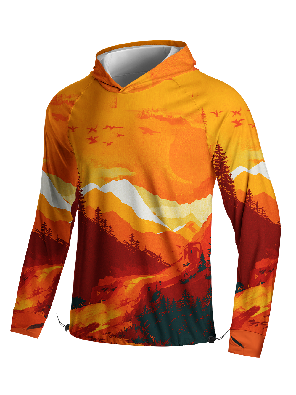 Orionride Sunset Glow Long Sleeve Cycling Hoodie Shirt