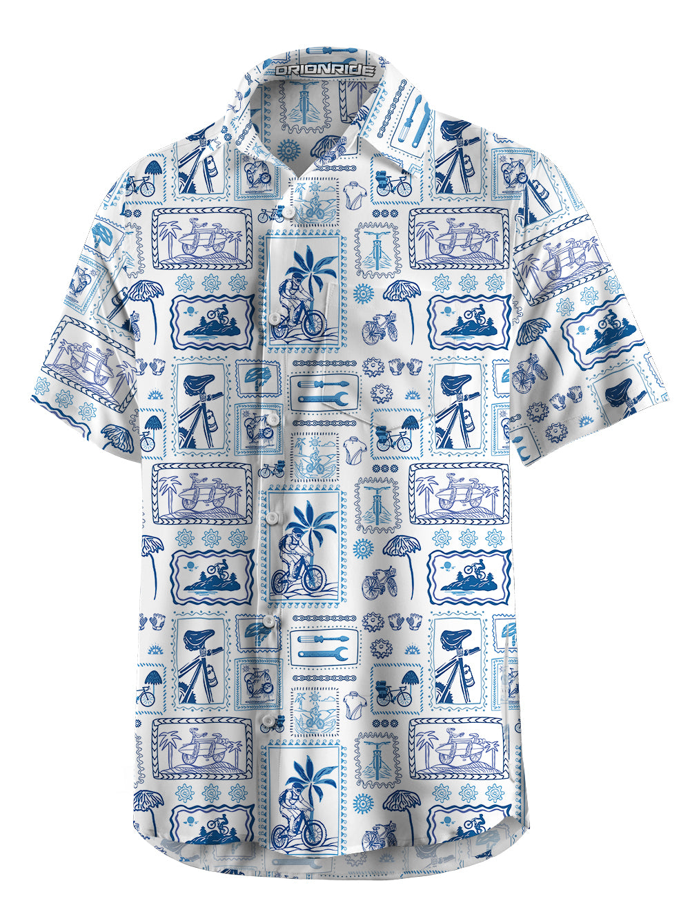 Orionride Memory Stamp Zipper Pockets Ultra Lightweight Short Sleeves Gravel Shirt