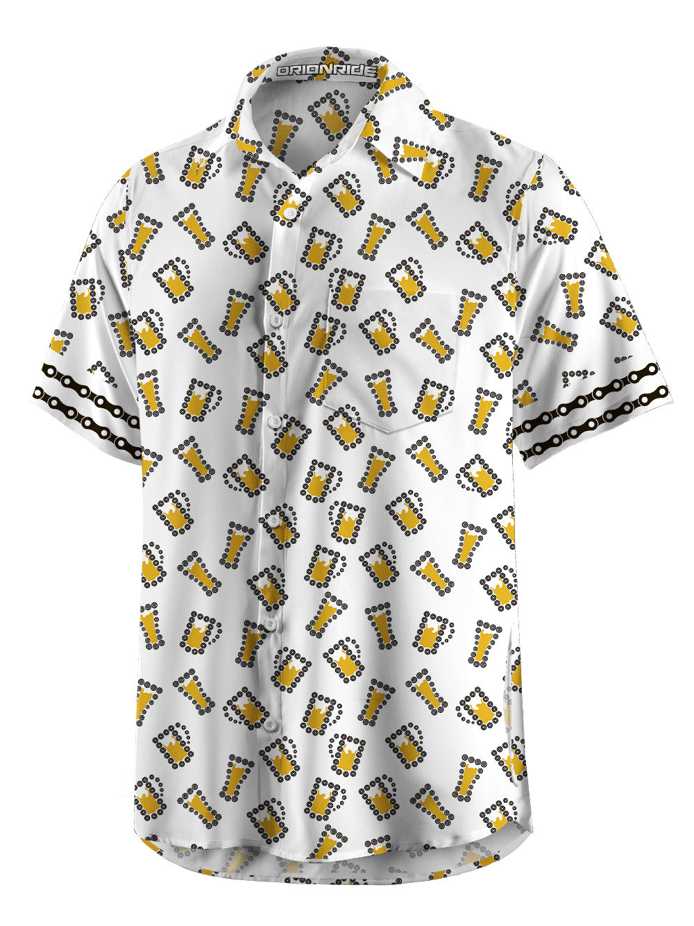 Orionride Beer Chain Zipper Pockets Ultra Lightweight Short Sleeves Gravel Shirt