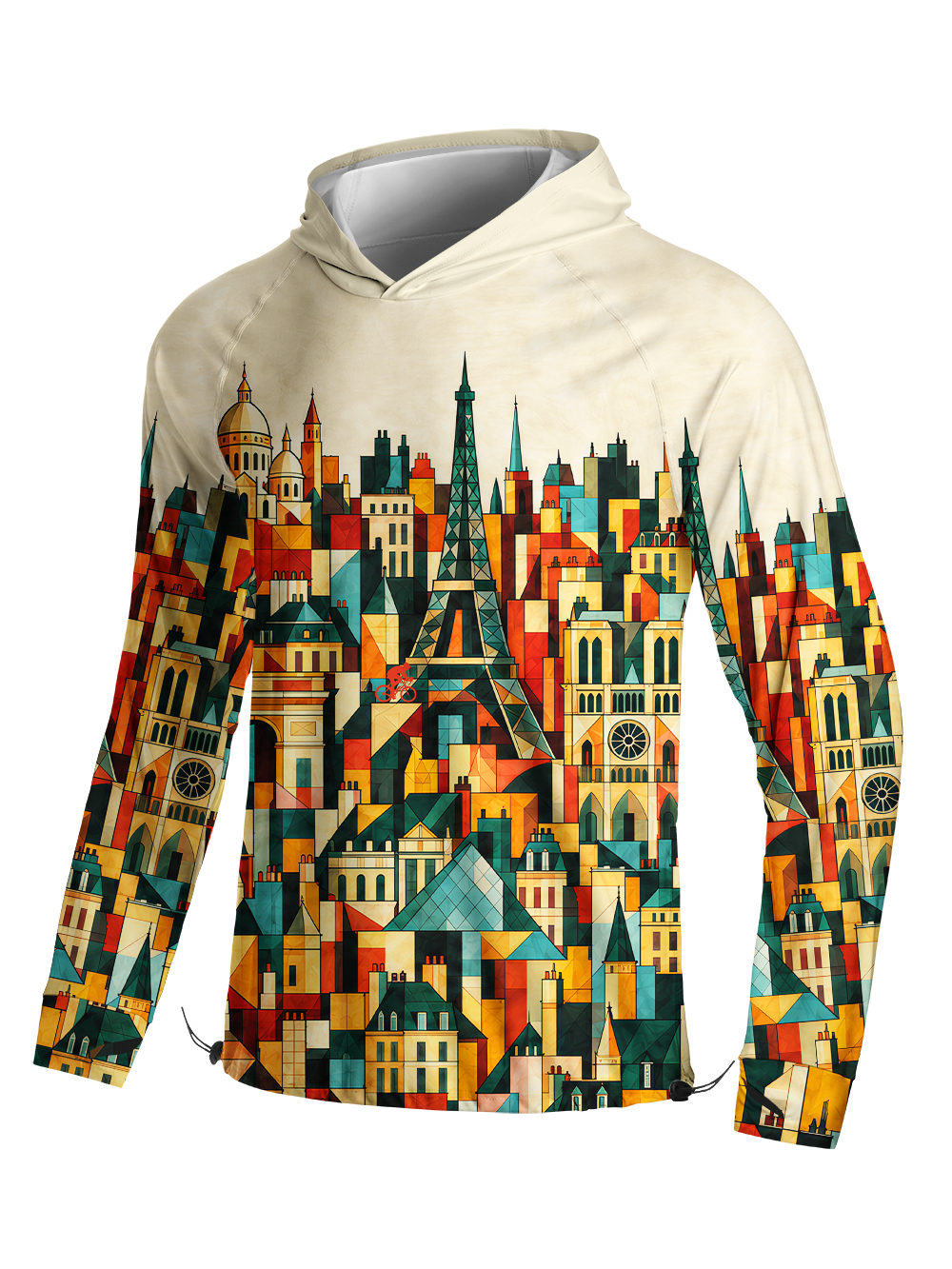 Orionride Geometric Metropolis Long Sleeve Cycling Hoodie Shirt