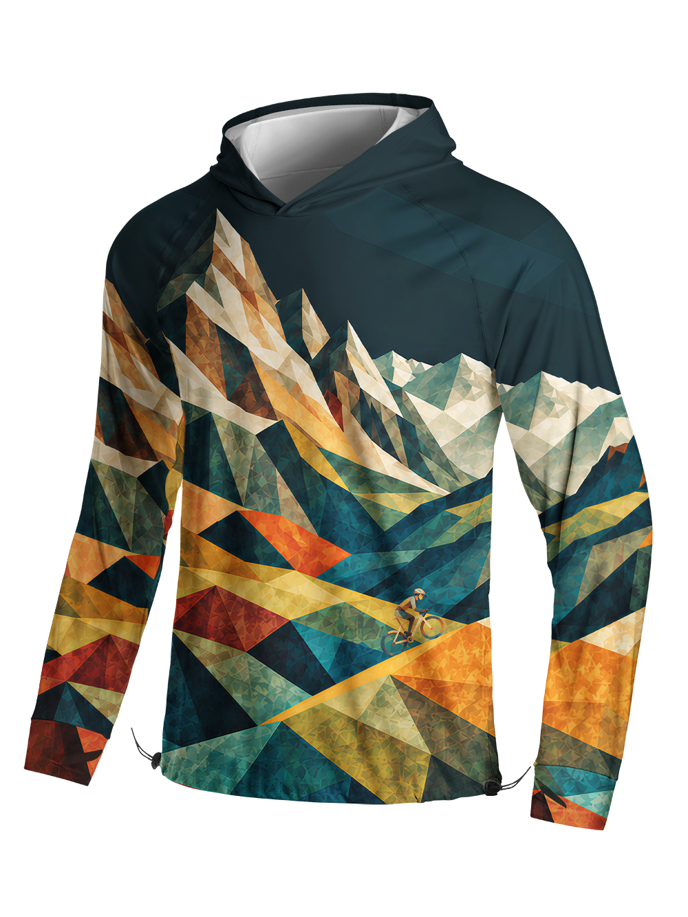 Orionride Faceted Horizon Long Sleeve Cycling Hoodie Shirt