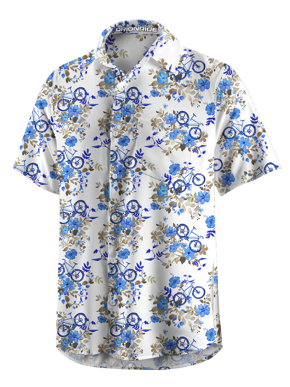 Orionride Flowers In Bloom Zipper Pockets Ultra Lightweight Short Sleeves Gravel Shirt