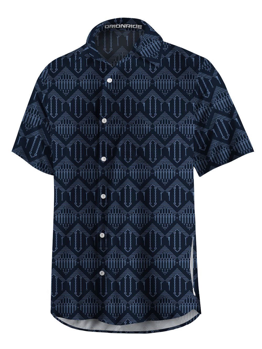 Orionride Checkered Chain Zipper Pockets Ultra Lightweight Short Sleeves Gravel Shirt