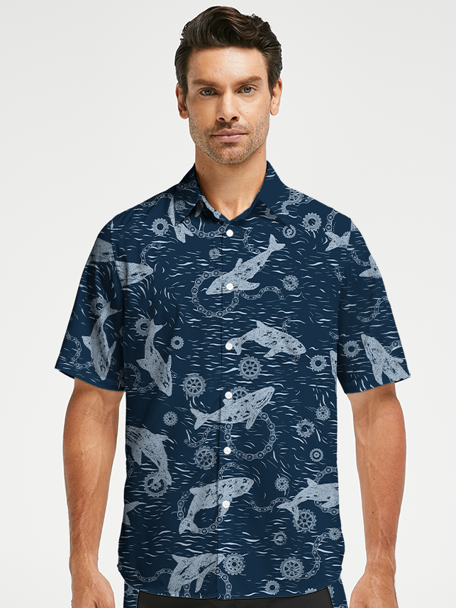 Orionride Dolphin Game Zipper Pockets Ultra Lightweight Short Sleeves Gravel Shirt