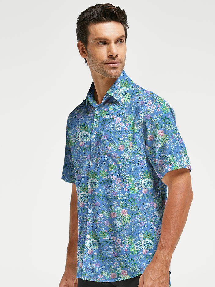 Orionride Whispering Roses Zipper Pockets Ultra Lightweight Short Sleeves Gravel Shirt