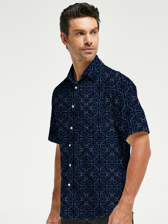 Orionride Psychedelic Chains Zipper Pockets Ultra Lightweight Short Sleeves Gravel Shirt