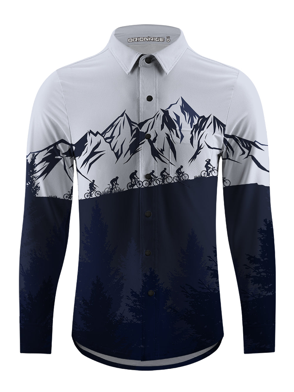 Orionride Riding In Groups Men's Stretchy Breathable Long Sleeve Gravel Shirt