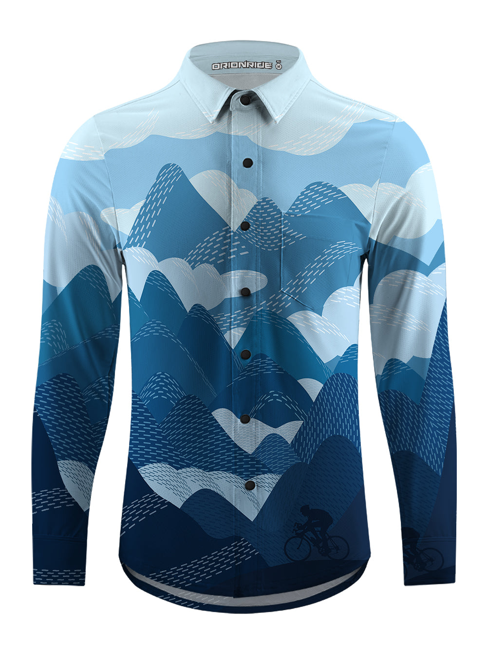 Orionride Wheel Mark Men's Stretchy Breathable Long Sleeve Gravel Shirt