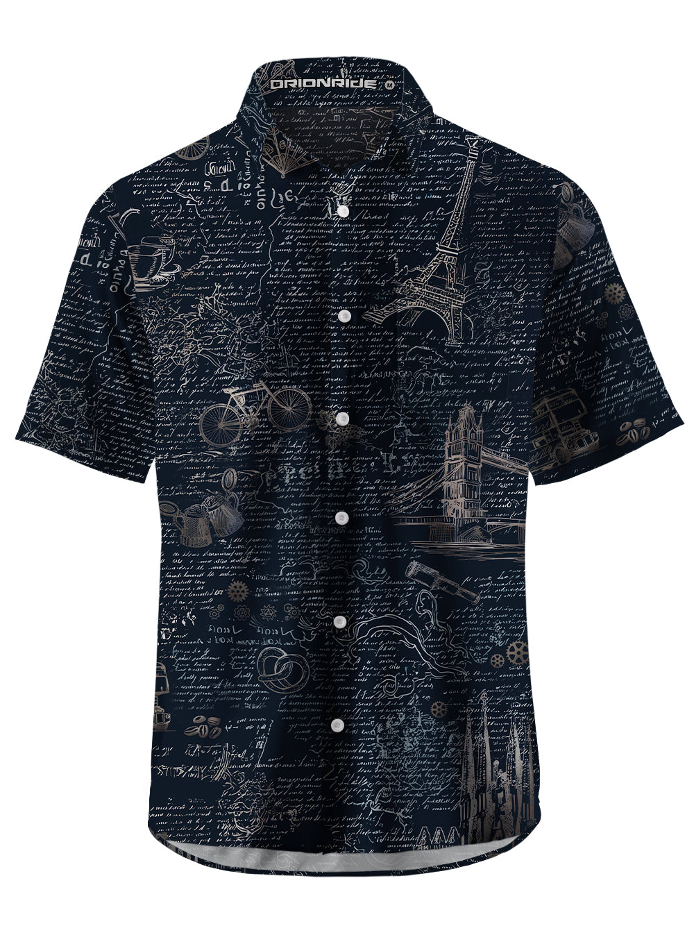 Orionride Paris News Zipper Pockets Ultra Lightweight Short Sleeves Gravel Shirt