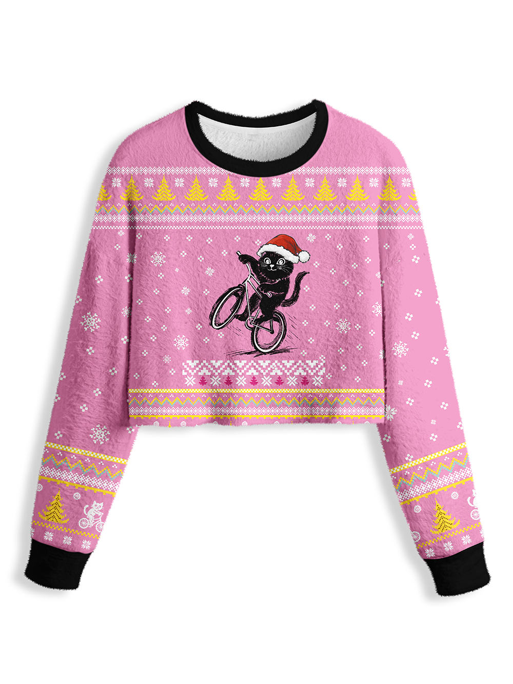 Orionride Christmas Kitten Women's Crop Sweaters
