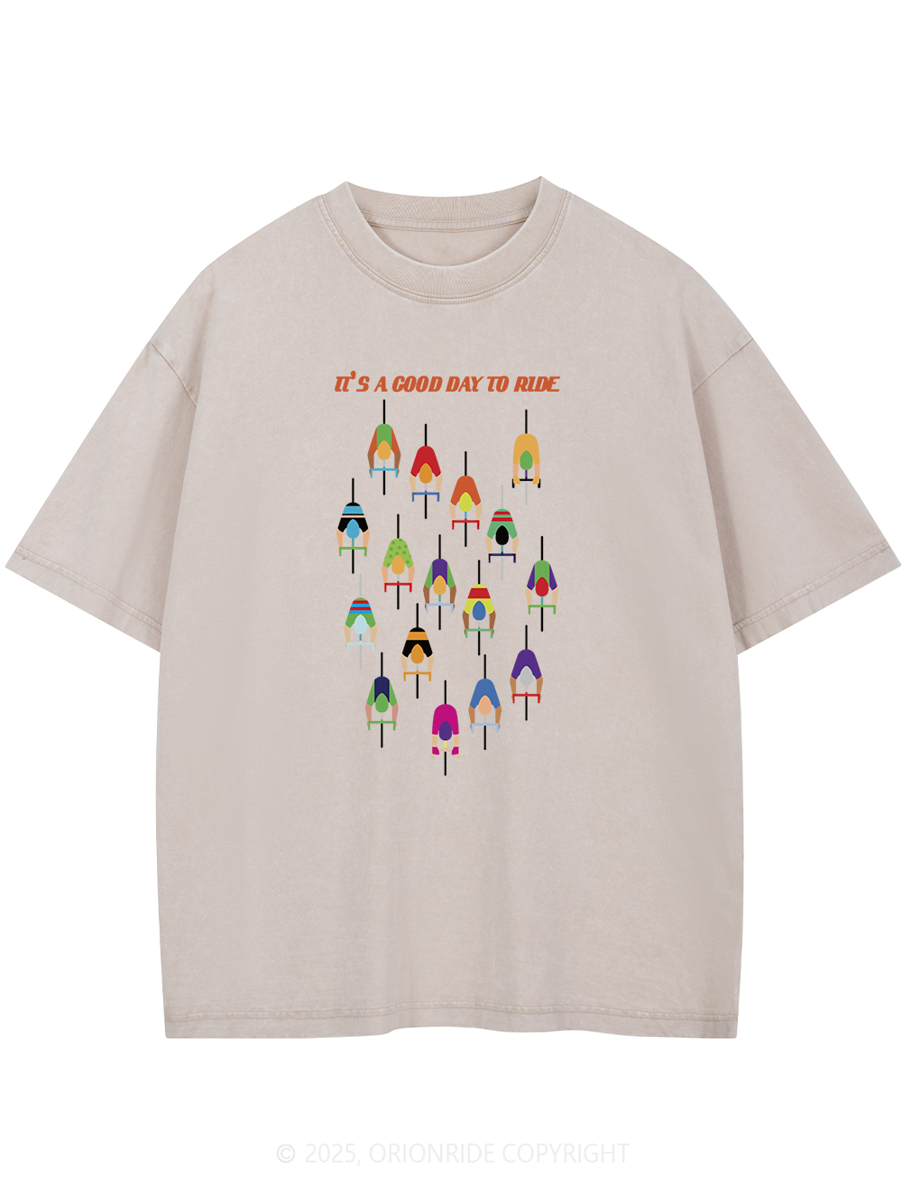 Orionride Good Day to Ride Short Sleeves Bike Washed T-Shirt