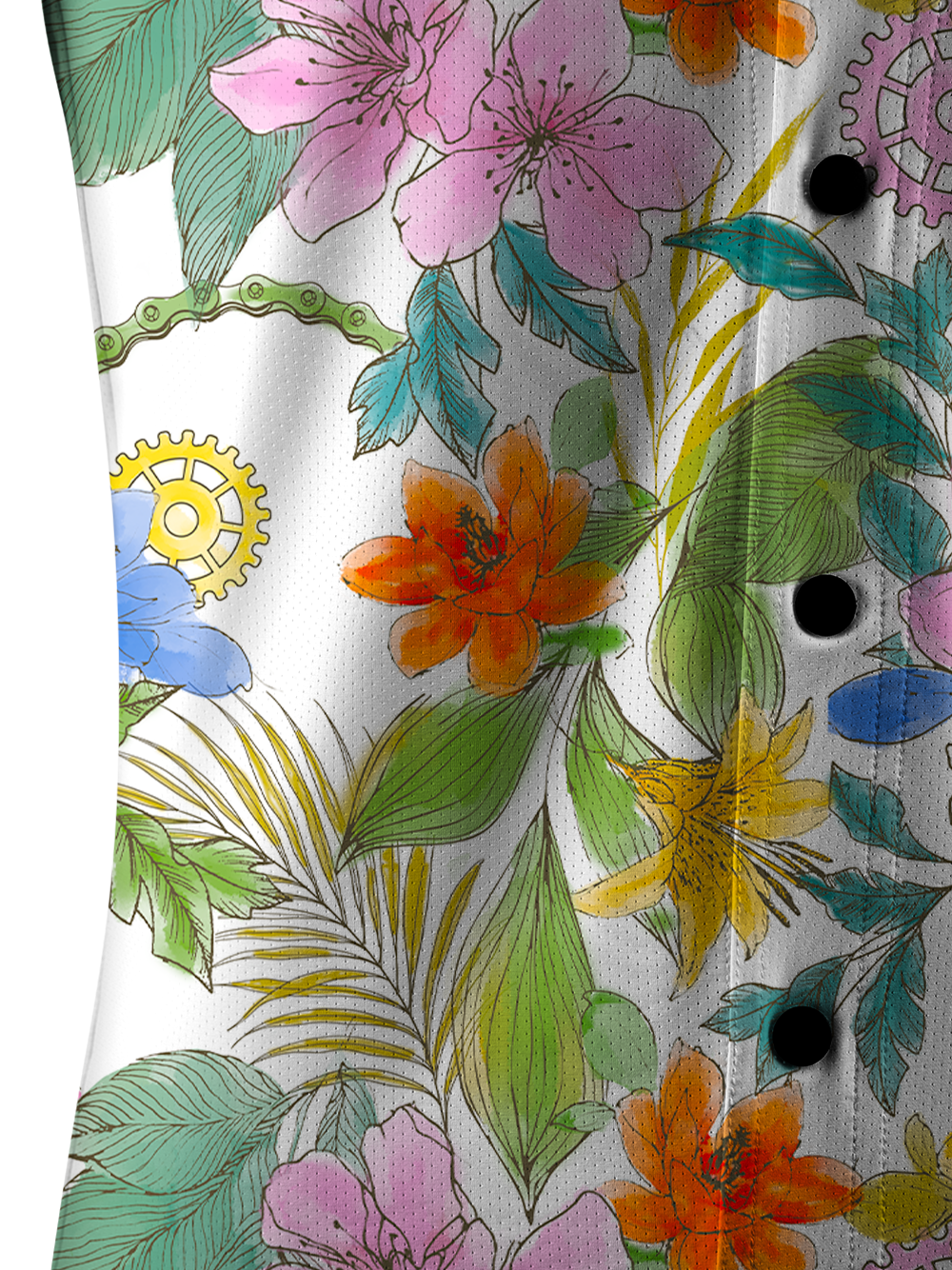 Orionride Ink And Wash Flower Men's Stretchy Breathable Long Sleeve Gravel Shirt