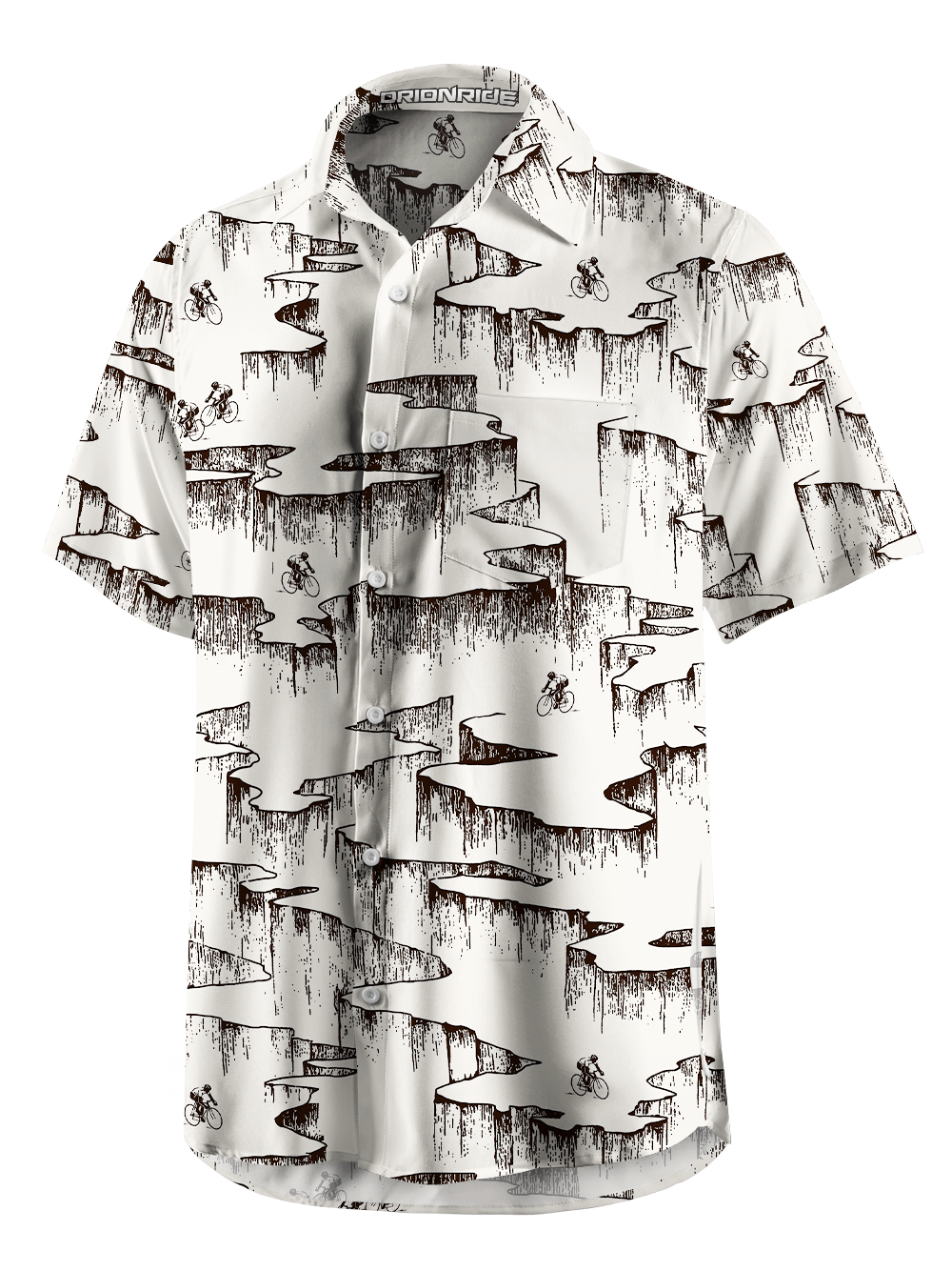 Orionride Rock Strata Structure Zipper Pockets Ultra Lightweight Short Sleeves Gravel Shirt
