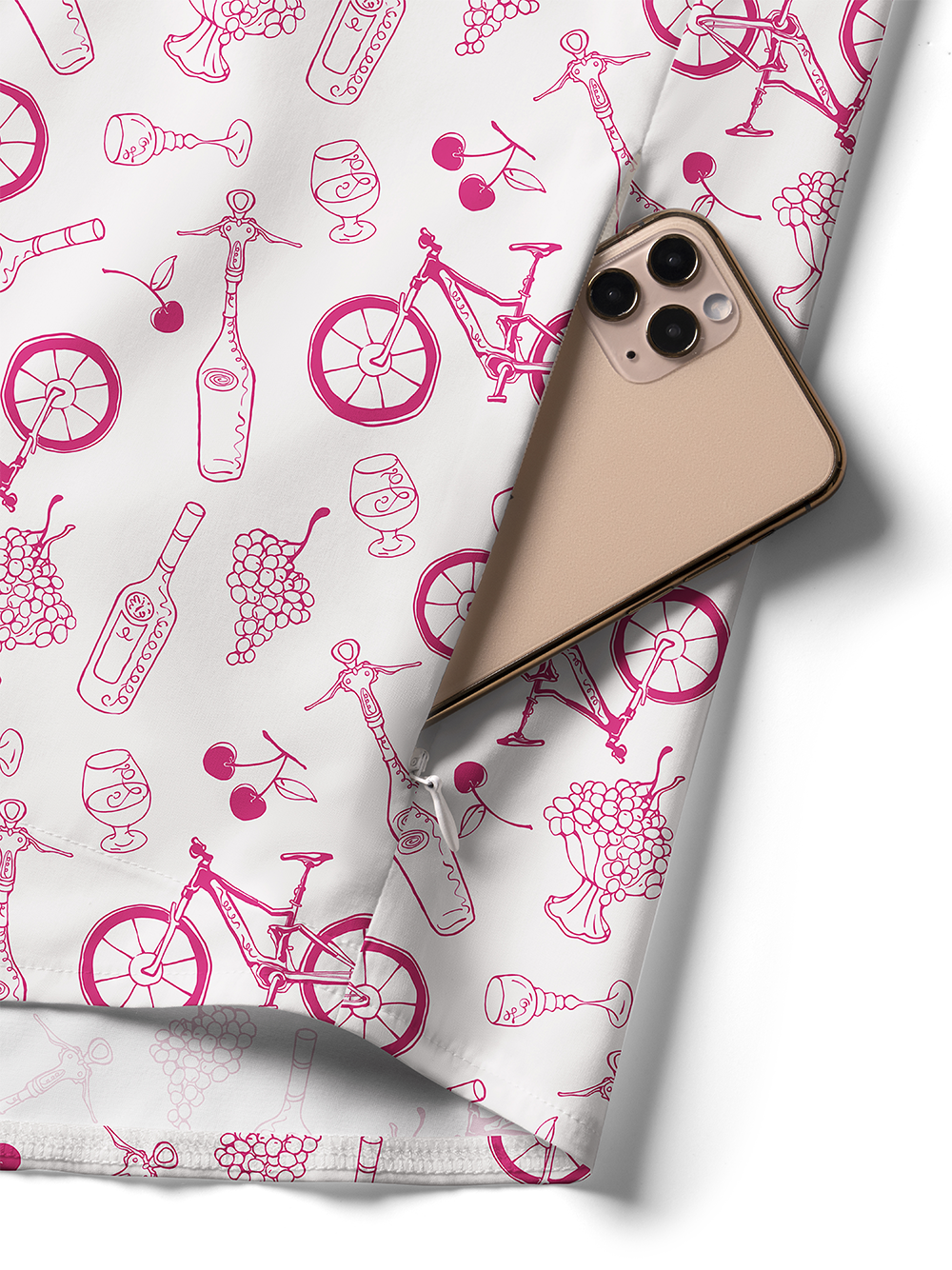 Orionride Fruit And Beer Zipper Pockets Ultra Lightweight Short Sleeves Women's Gravel Shirt