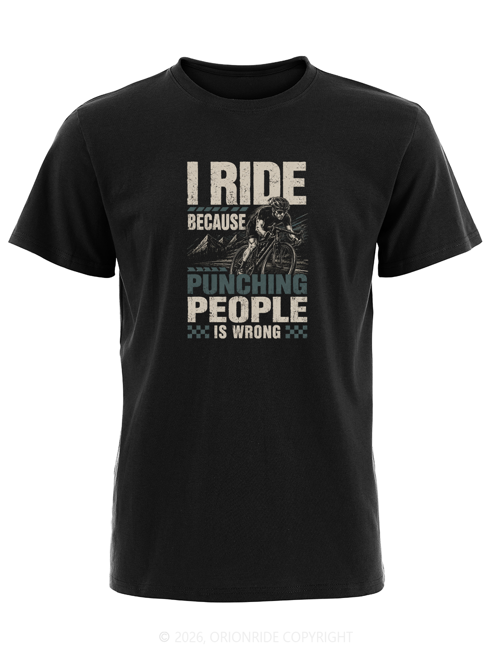 Orionride Punching People Is Wrong Short Sleeves Bike T-Shirt