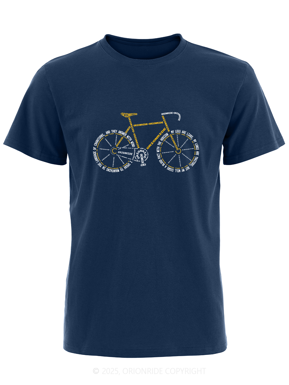 Orionride Letter Stitching Bicycle Short Sleeves Bike T-Shirt