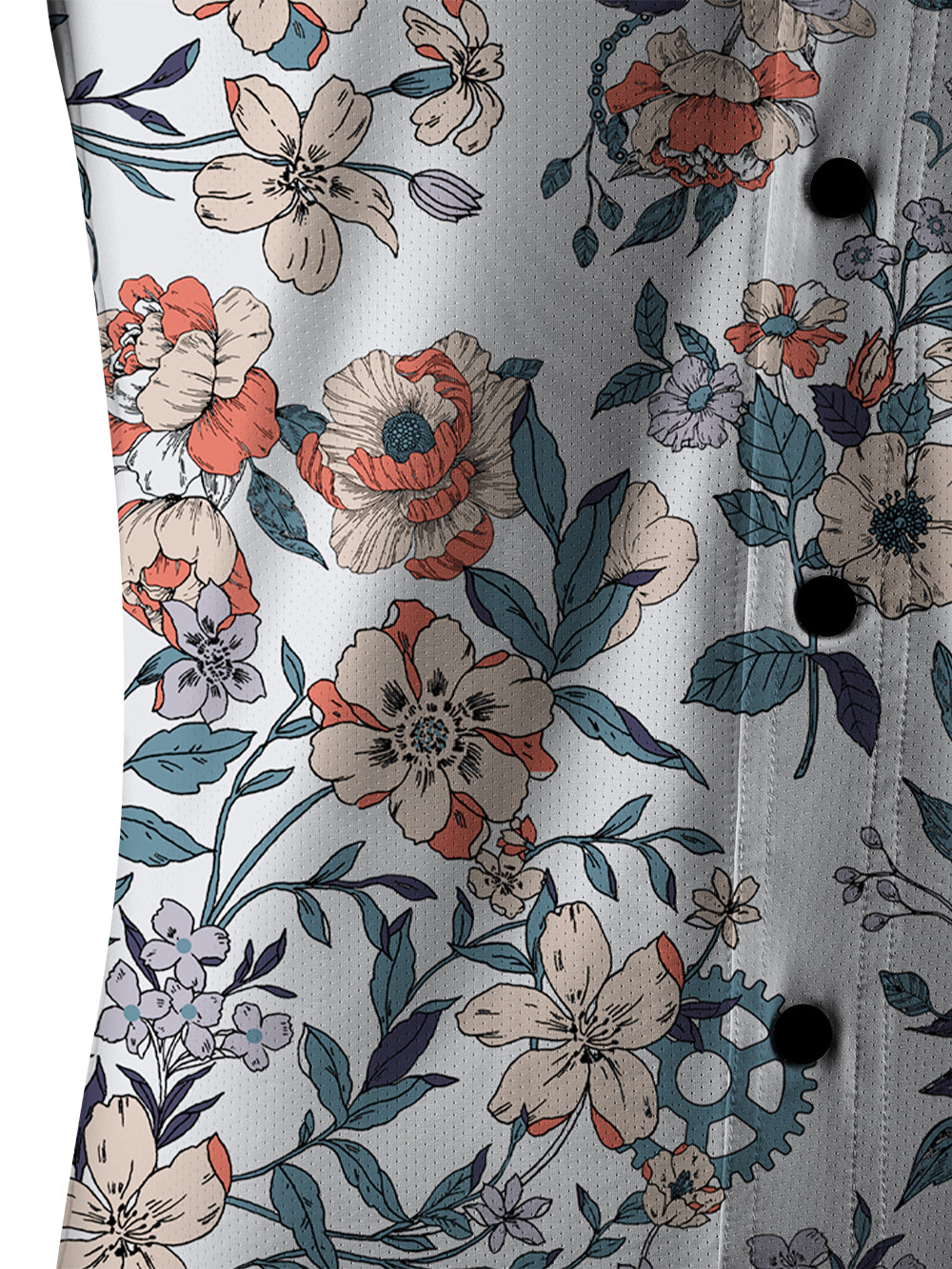 Orionride Buds Of Flowers Men's Stretchy Breathable Long Sleeve Gravel Shirt