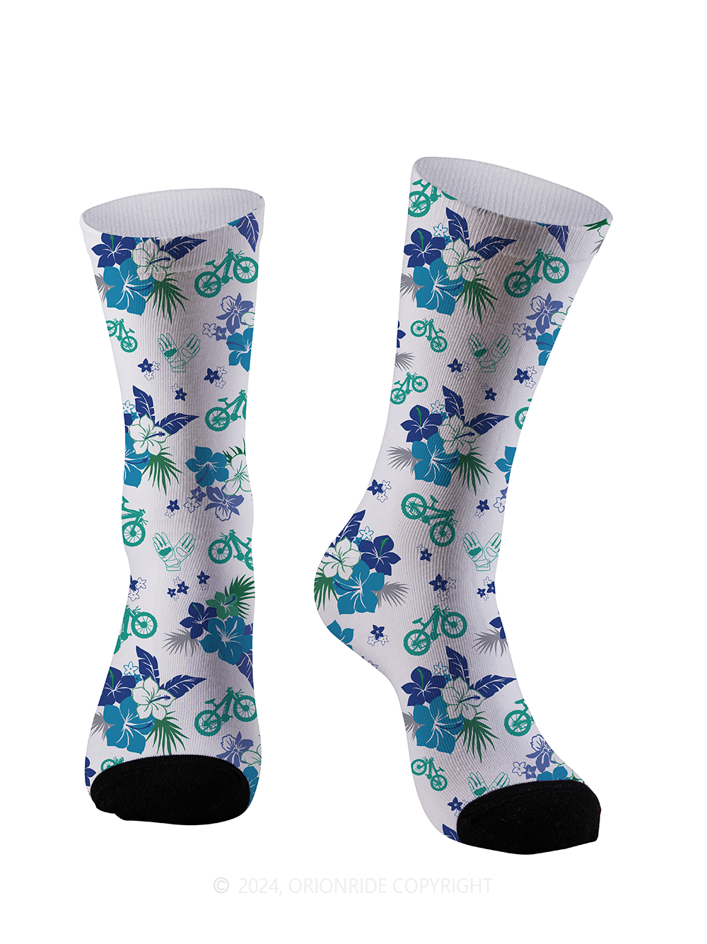 Orionride Hibiscus Print Cycling Socks