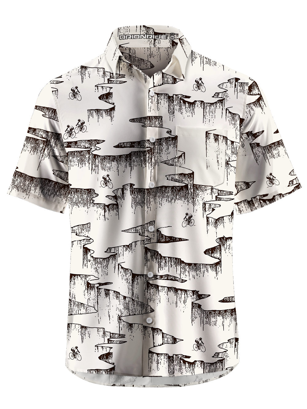 Orionride Rock Strata Structure Zipper Pockets Ultra Lightweight Short Sleeves Gravel Shirt
