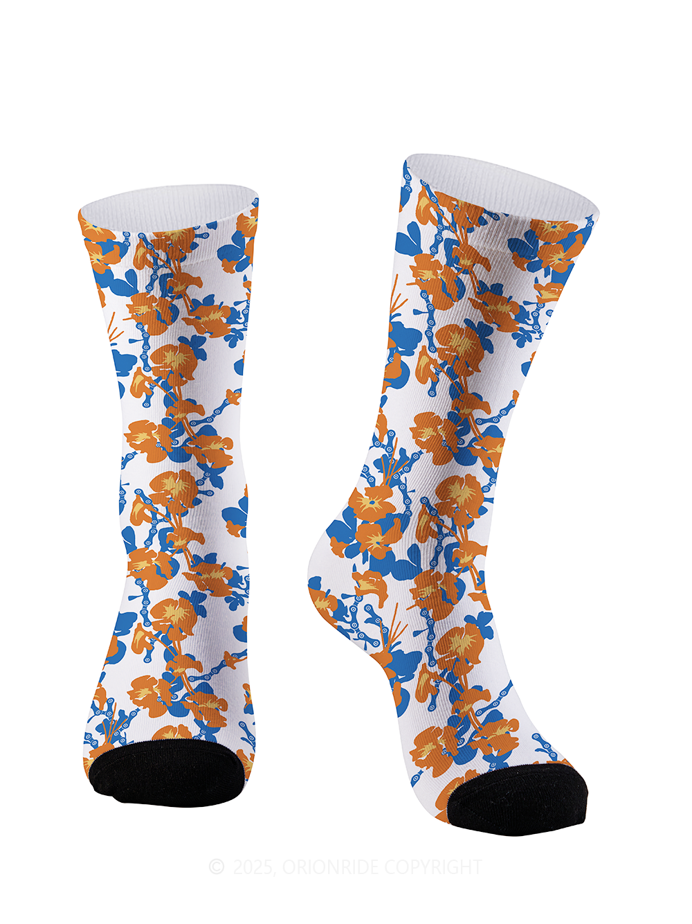Orionride Unique Floral Chain Cycling Socks