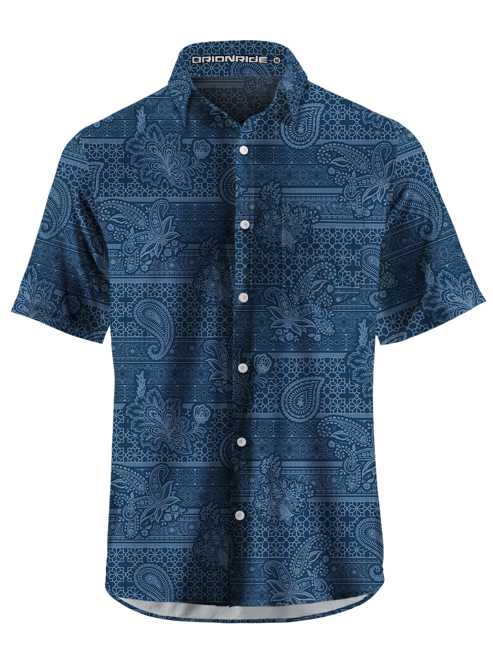 Orionride Falling Cashew Blossoms Zipper Pockets Ultra Lightweight Short Sleeves Gravel Shirt