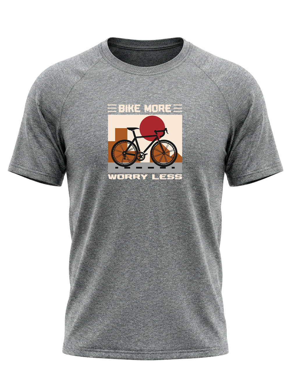 Orionride Bike More Worry Less Short Sleeves Quick-Dry Training T-Shirt