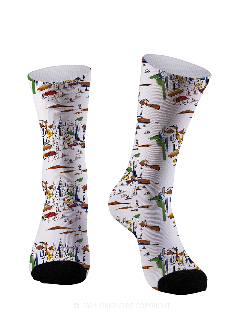 Orionride Hand-painted Street Scene Cycling Socks
