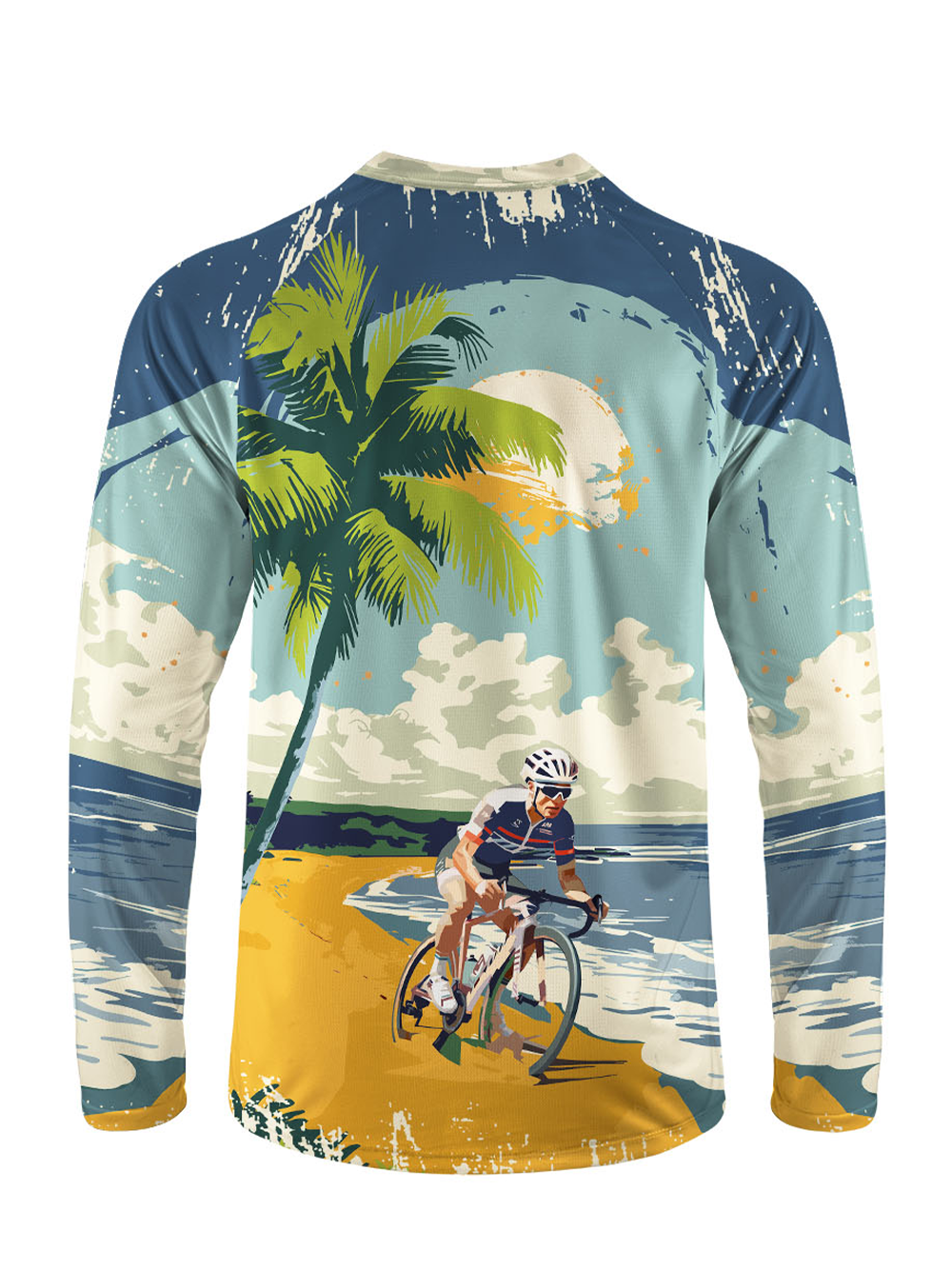 Orionride Tropical Beach Long Sleeve Downhill Jersey