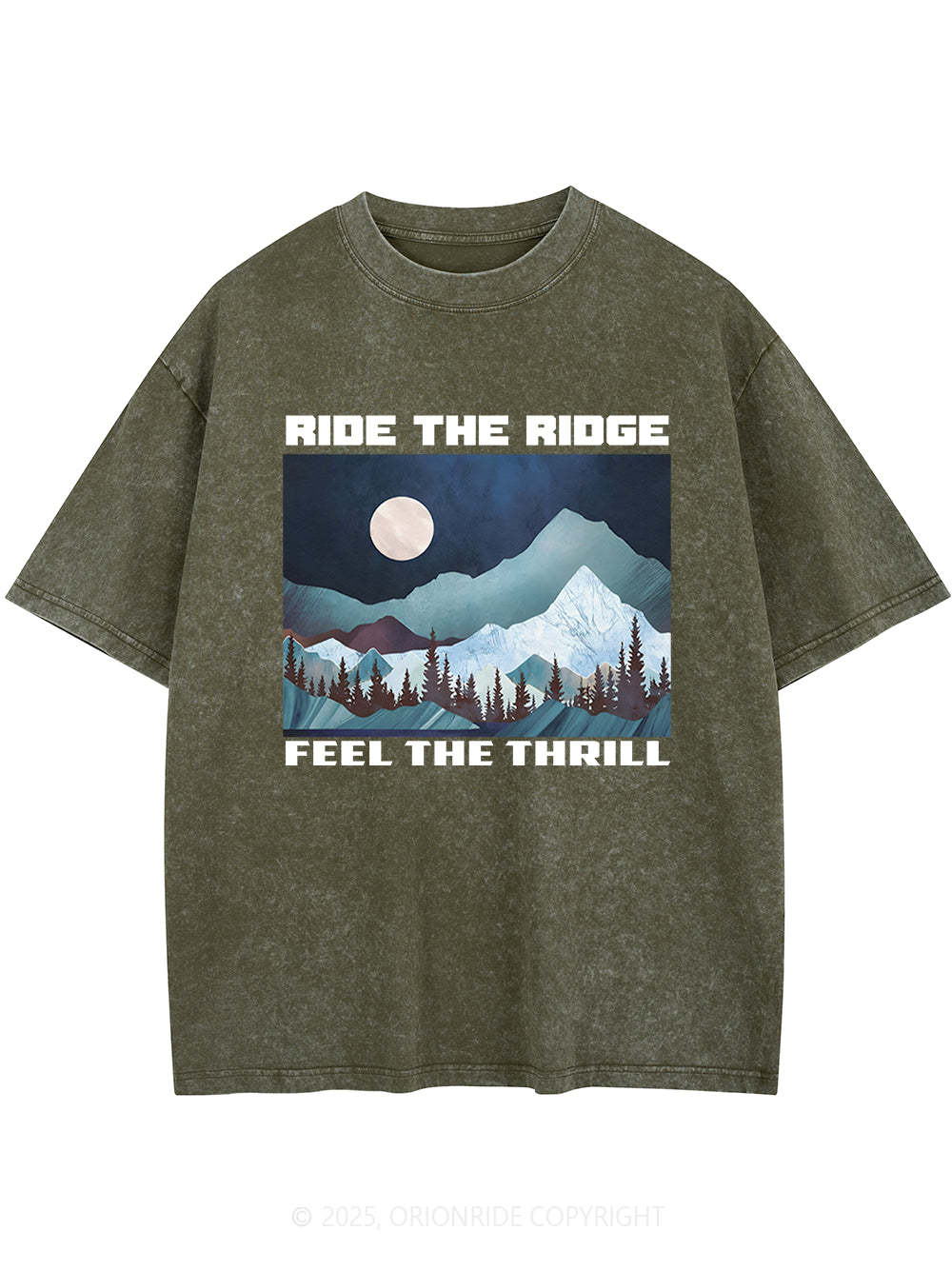 Orionride Night Forest Short Sleeves Bike Washed T-Shirt