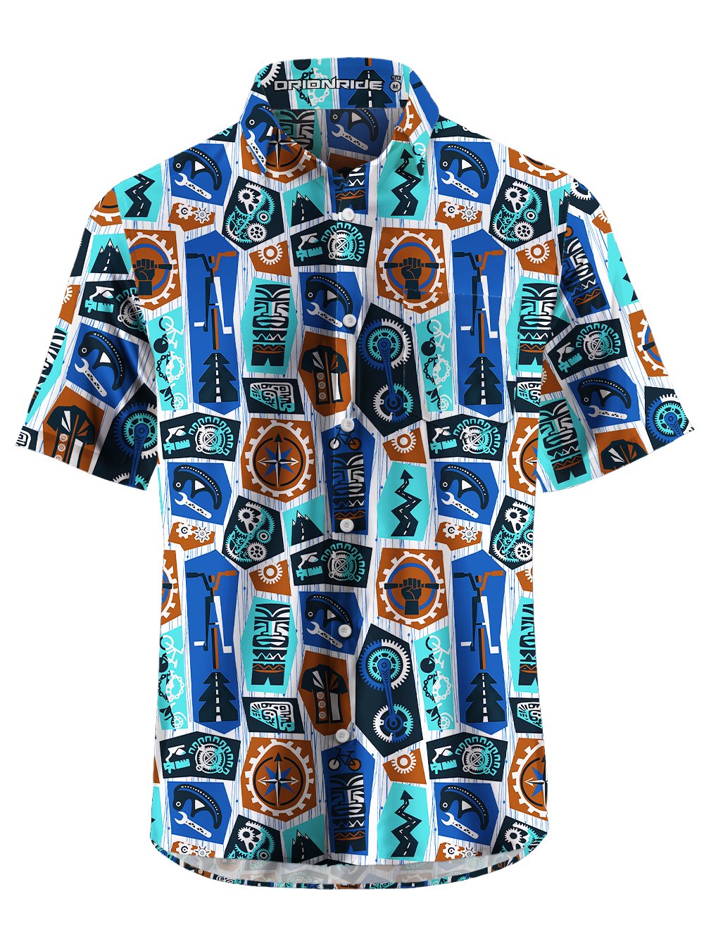 Orionride Primitive Wisdom Zipper Pockets Ultra Lightweight Short Sleeves Gravel Shirt