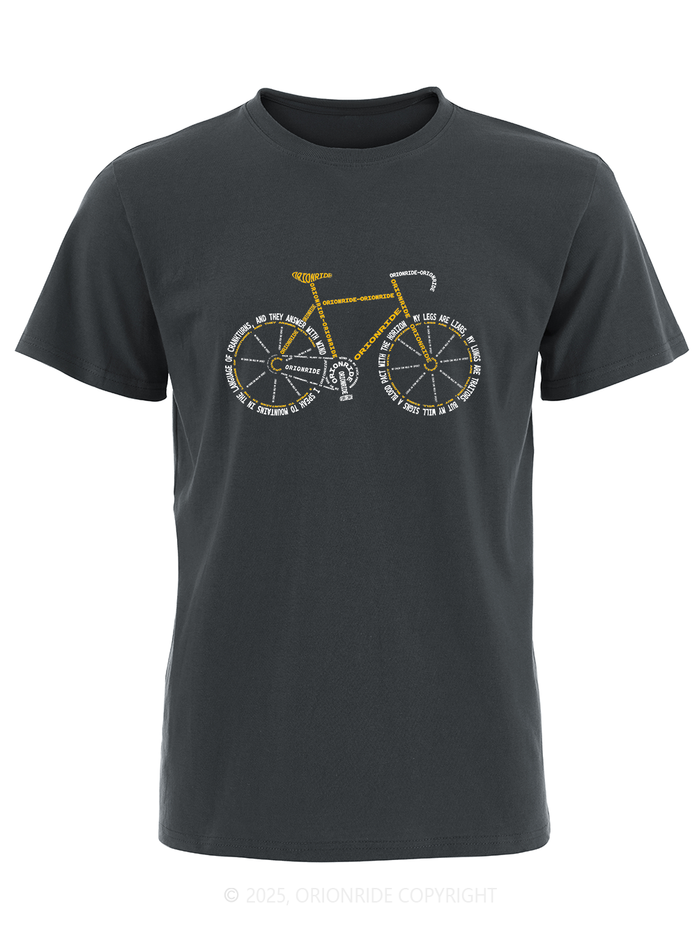 Orionride Letter Stitching Bicycle Short Sleeves Bike T-Shirt