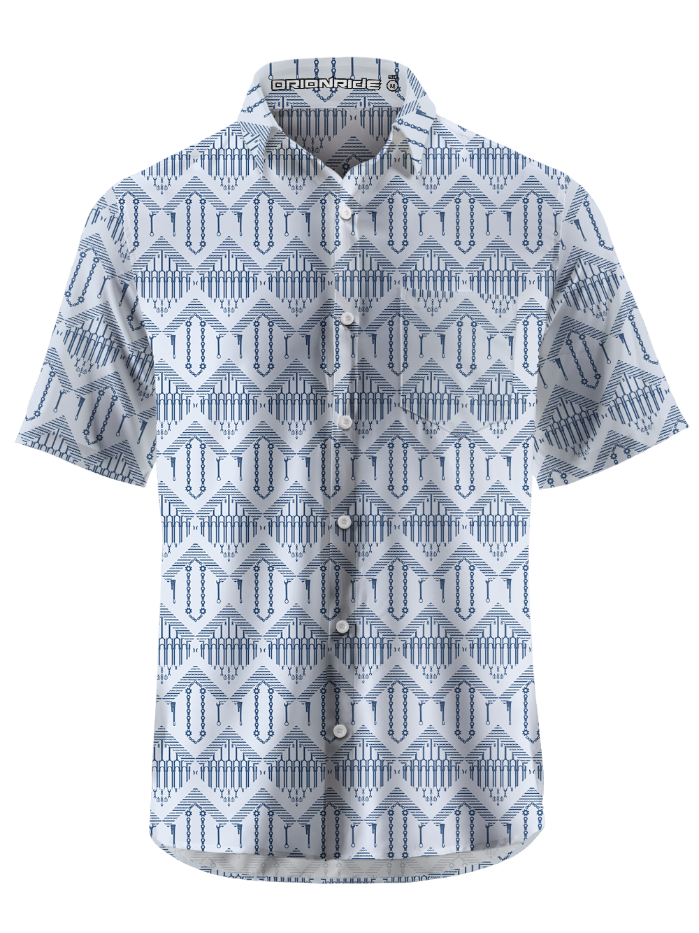 Orionride Checkered Chain Zipper Pockets Ultra Lightweight Short Sleeves Gravel Shirt