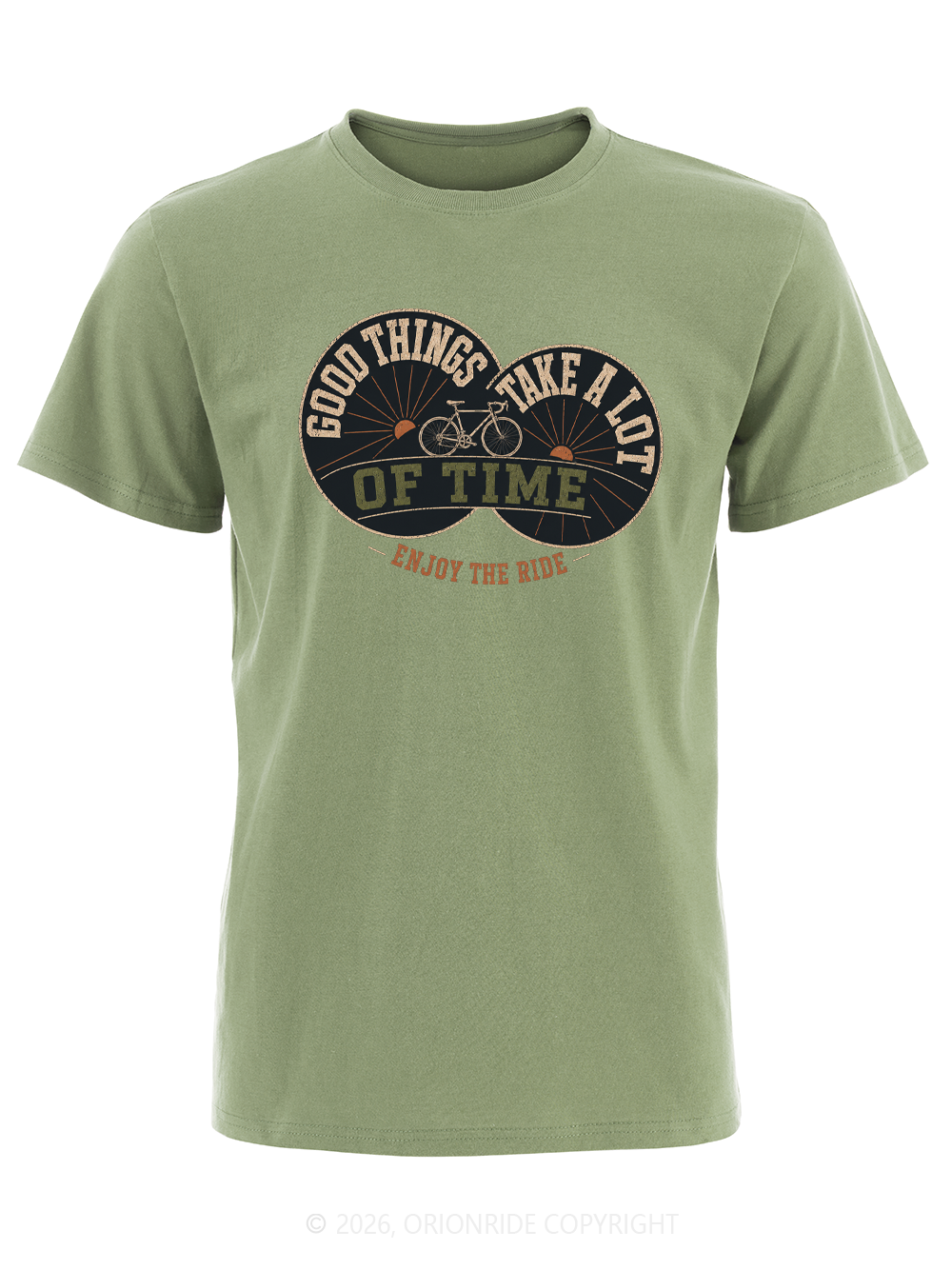 Orionride Vintage Wheel Short Sleeves Bike T-Shirt
