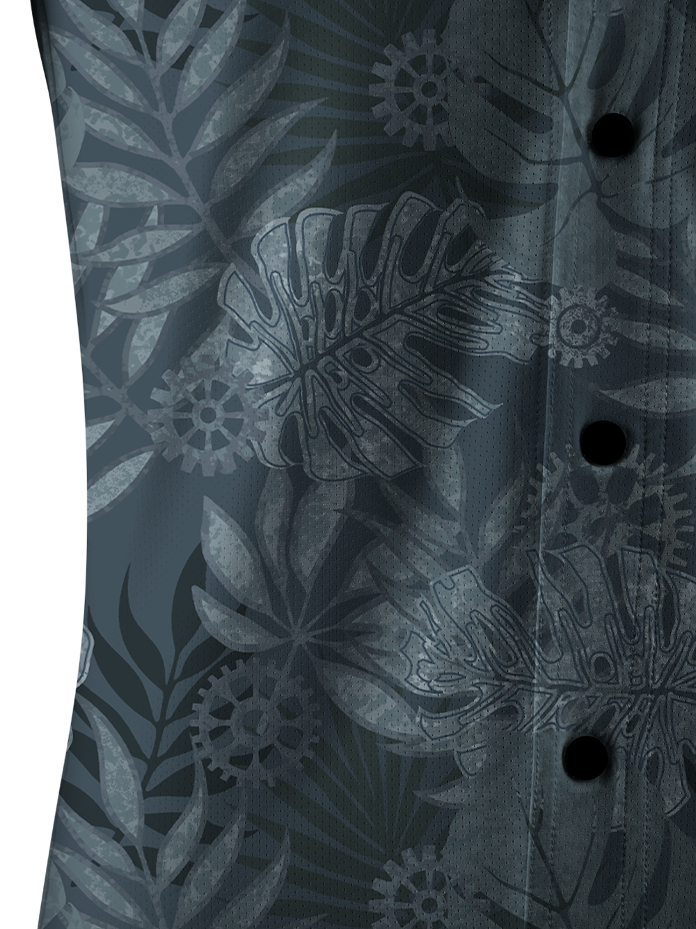 Orionride Dark Monstera Leaves Men's Stretchy Breathable Long Sleeve Gravel Shirt